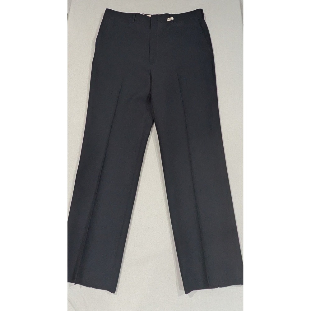 Reed St James Dress Pants Mens 36x30 Black Excellent Straight Leg Flat Front